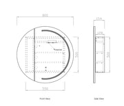 LED London White Shaving Cabinet 800mm - FIL Kitchen Bathroom