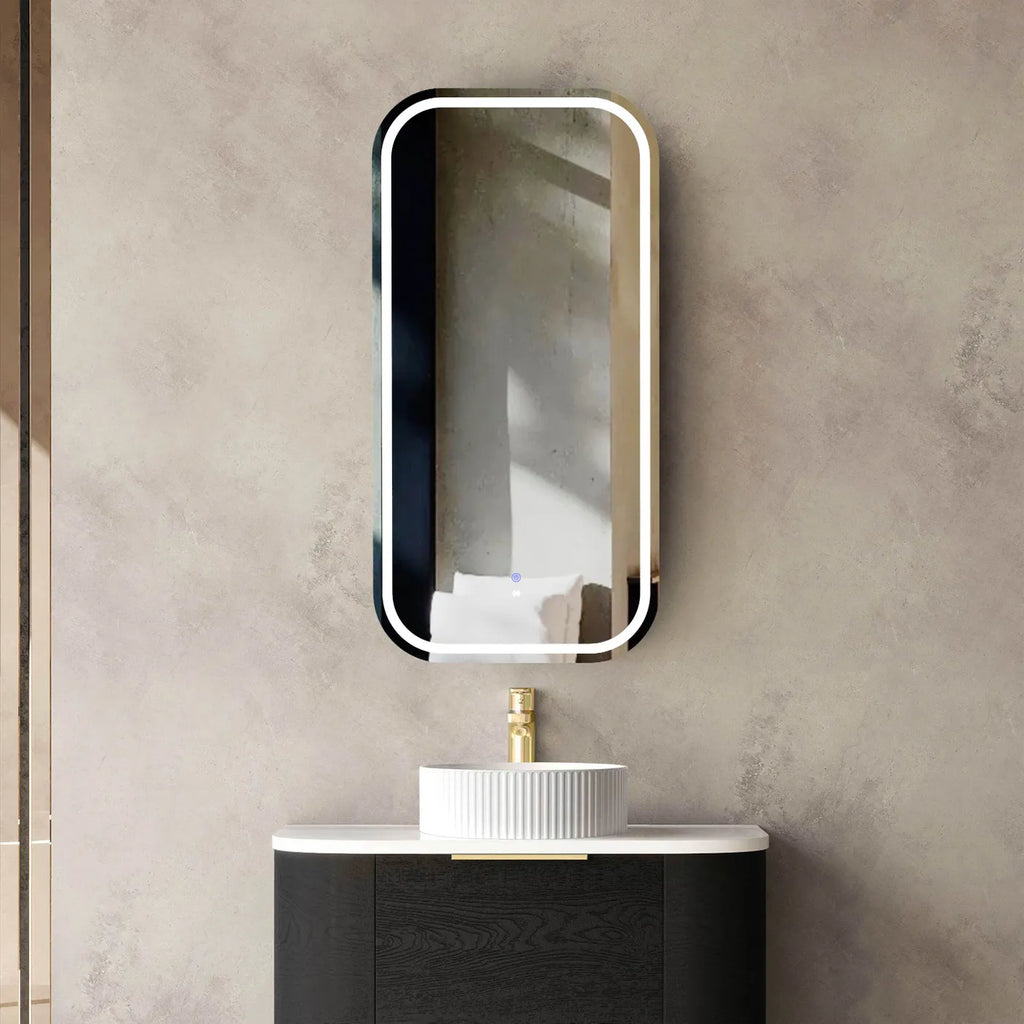 LED Newport Black Oak Shaving Cabinet  900(H)x450(W)