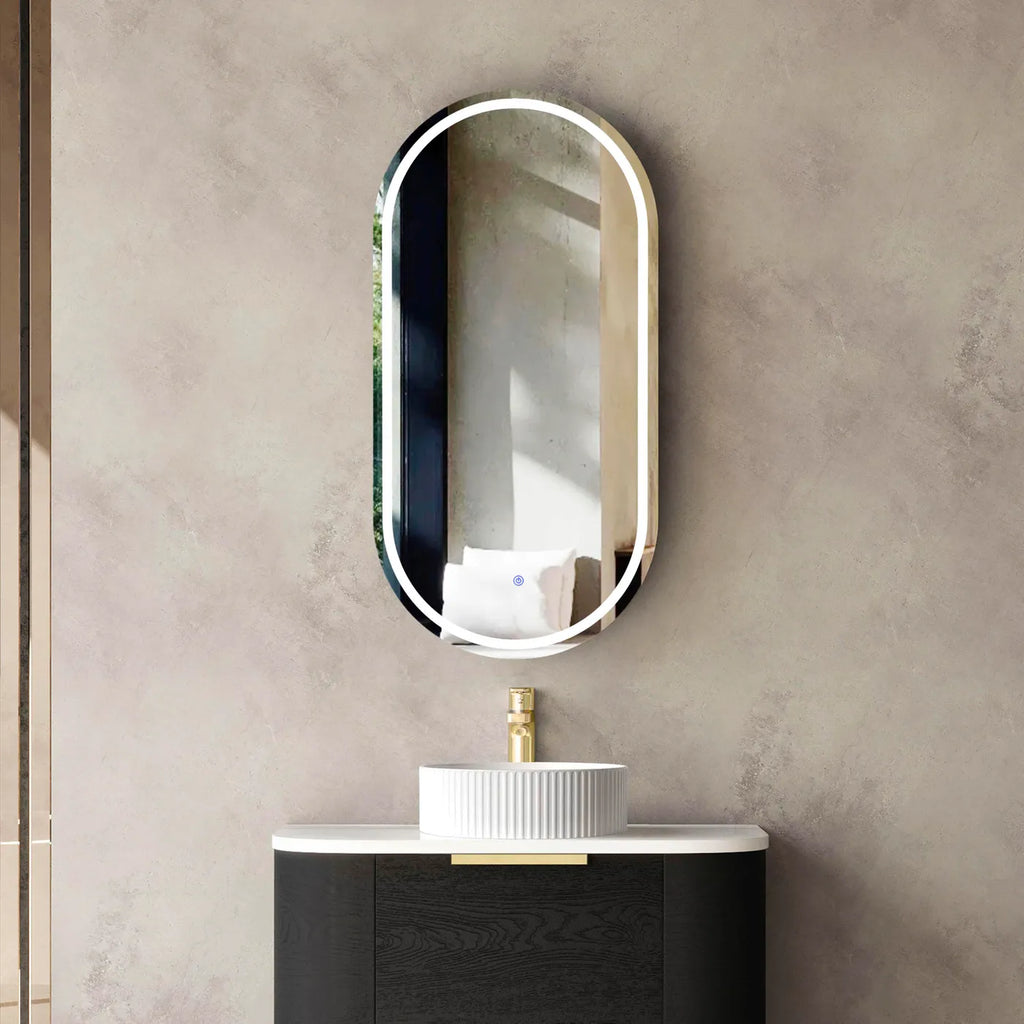 LED Noosa Black Oak Shaving Cabinet  900(H)x450(W)mm