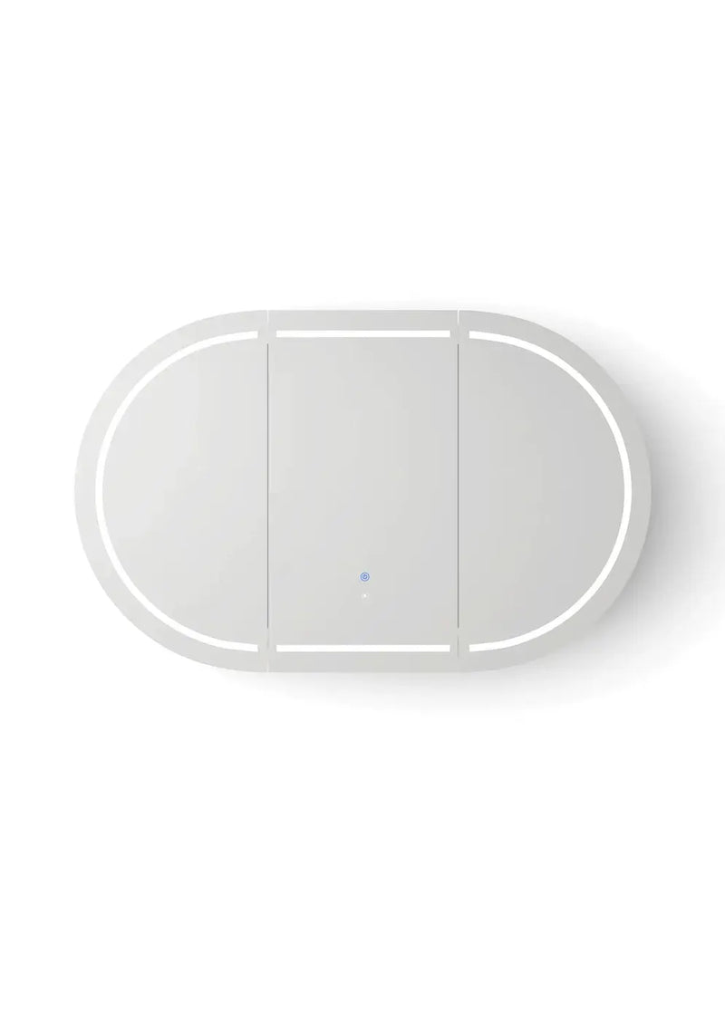 LED Bondi Shaving Cabinet  Natural Oak/Matte White/Black Oak 1200(W)x750(H)mm - FIL Kitchen Bathroom