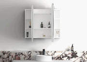 LED Bondi Shaving Cabinet  Natural Oak/Matte White/Black Oak 1200(W)x750(H)mm - FIL Kitchen Bathroom