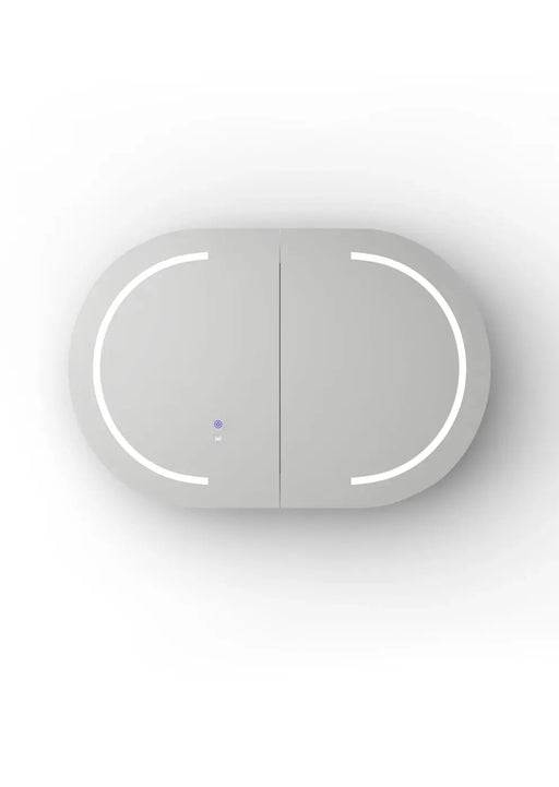 LED Bondi Shaving Cabinet Natural Oak/Black Oak/White 900(W)x600(H)mm - FIL Kitchen Bathroom