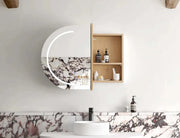 LED Bondi Shaving Cabinet Natural Oak/Black Oak/White 900(W)x600(H)mm - FIL Kitchen Bathroom