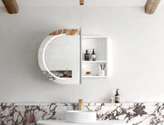 LED Bondi Shaving Cabinet Natural Oak/Black Oak/White 900(W)x600(H)mm - FIL Kitchen Bathroom