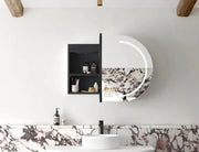 LED Bondi Shaving Cabinet Natural Oak/Black Oak/White 900(W)x600(H)mm - FIL Kitchen Bathroom