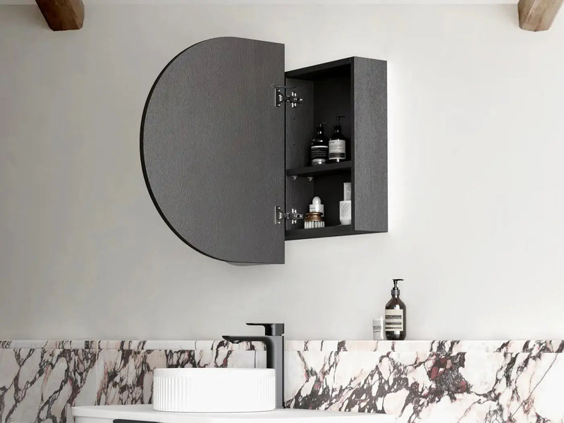 LED Bondi Shaving Cabinet Natural Oak/Black Oak/White 900(W)x600(H)mm - FIL Kitchen Bathroom