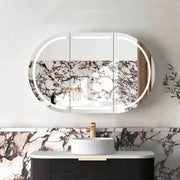 LED Bondi Shaving Cabinet  Natural Oak/Matte White/Black Oak 1200(W)x750(H)mm - FIL Kitchen Bathroom