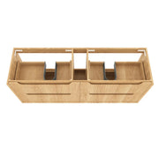Byron Fluted Four Drawer Double Bowl Wall Hung Vanity Woodland Oak 1200mm/1500mm - FIL Kitchen Bathroom