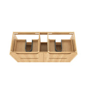 Byron Fluted Four Drawer Double Bowl Wall Hung Vanity Woodland Oak 1200mm/1500mm - FIL Kitchen Bathroom