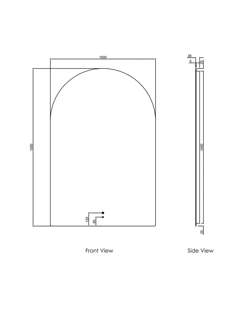 LED Archie Frameless Mirror 1500(H)x1000(W) - FIL Kitchen Bathroom