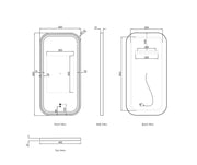 LED Newport White Metal Frame Mirror 900(H)x450(W) - FIL Kitchen Bathroom