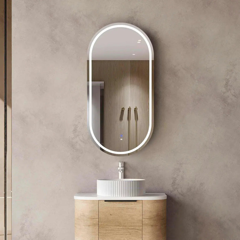 LED Noosa Natural Oak Shaving Cabinet  900(H)x450(W)mm - FIL Kitchen Bathroom