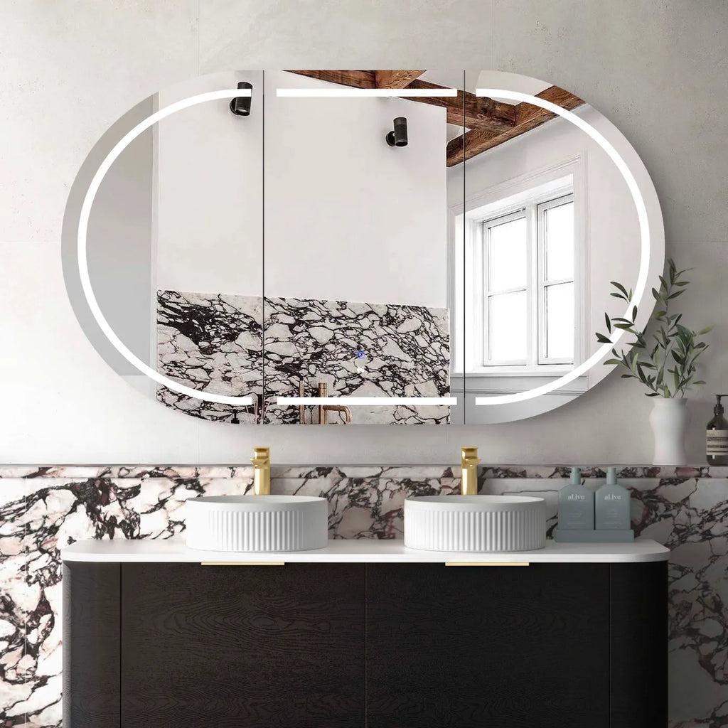LED Bondi Shaving Cabinet Natural Oak/White/Black Oak 1500(W)x900(H)mm