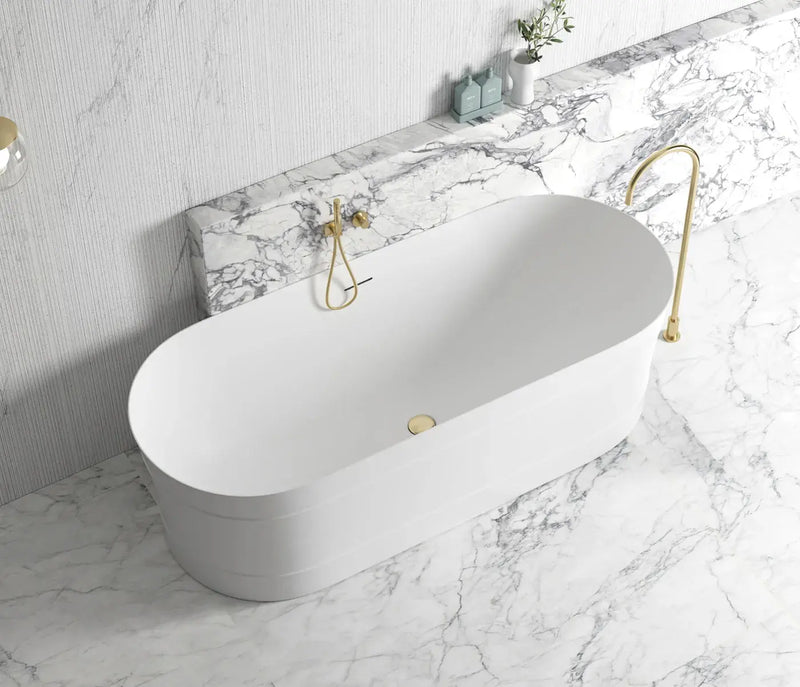 Attica Bondi Matte White Bath with Overflow 1500mm/1700mm - FIL Kitchen Bathroom