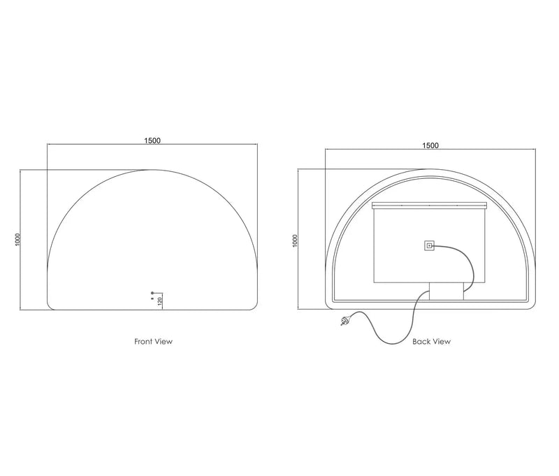 LED Moonlight Archie Frameless Mirror 1000(H)x1500(W) - FIL Kitchen Bathroom