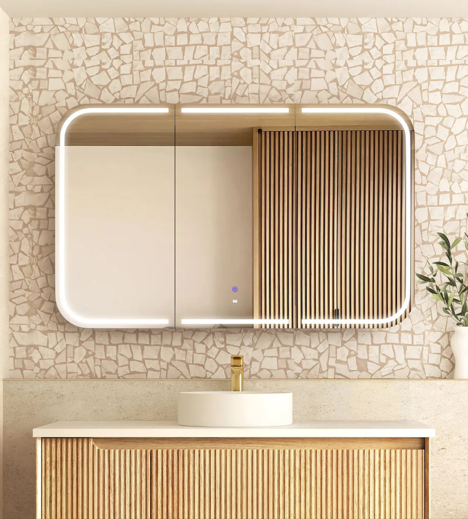Newport LED Shaving Cabinet Natural Oak 1200(W)x750(H)