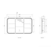 Newport LED Shaving Cabinet Black Oak 1200(W)x750(H) - FIL Kitchen Bathroom