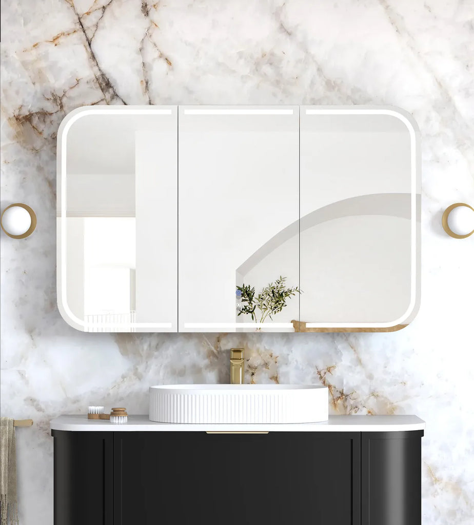Newport LED Shaving Cabinet Black Oak 1200(W)x750(H)