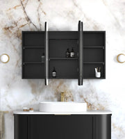 Newport LED Shaving Cabinet Black Oak 1200(W)x750(H) - FIL Kitchen Bathroom