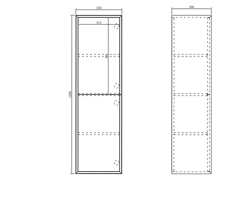Bondi Tall Boy Woodland Oak 1200mm X 350mm - FIL Kitchen Bathroom