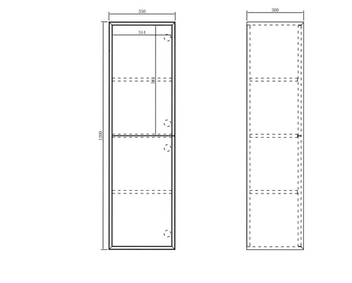 Bondi Tall Boy Woodland Oak 1200mm X 350mm - FIL Kitchen Bathroom