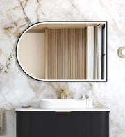 LED Archie Black Metal Frame Mirror 1200(H)x800(W) - FIL Kitchen Bathroom