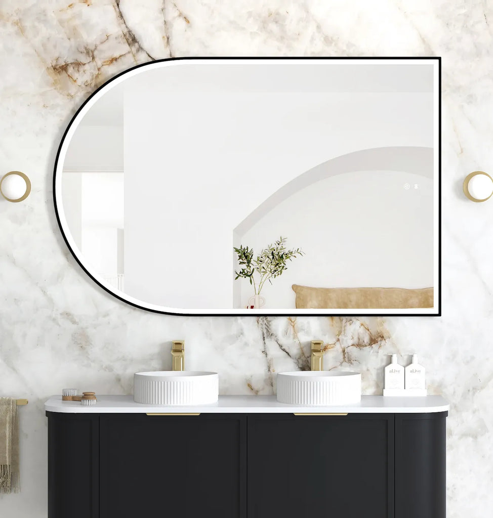 LED Archie Black Metal Frame Mirror 1500(H)x1000(W)