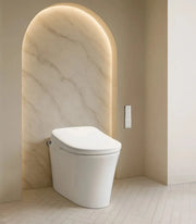 Attica Gaia Wellness Spa Smart Bidet Seat With Remote Control D-Shaped Gloss White - FIL Kitchen Bathroom