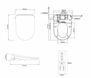 Attica Gaia Wellness Spa Smart Bidet Seat With Remote Control D-Shaped Gloss White - FIL Kitchen Bathroom