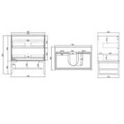 SATIN WHITE BOSTON 750MM WALL HUNG VANITY FIL Kitchen Bathroom