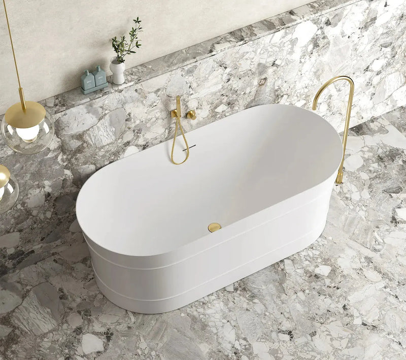 Attica Bondi Matte White Bath with Overflow 1500mm/1700mm - FIL Kitchen Bathroom