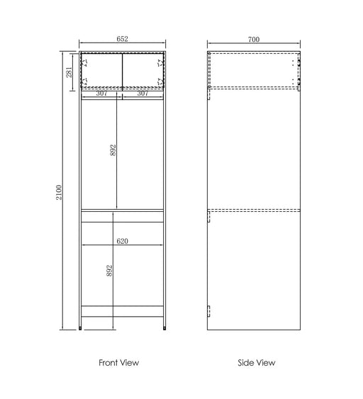 Havana Laundry 2100 Sable Walnut Tall Washing Machine Cabinet - FIL Kitchen Bathroom