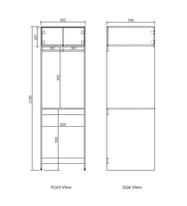 Havana Laundry 2100 Sable Walnut Tall Washing Machine Cabinet