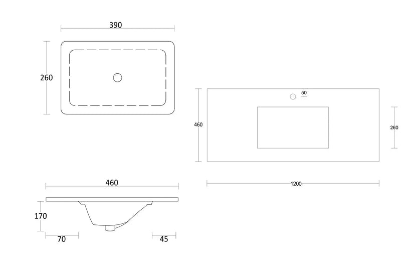 SATIN WHITE BOSTON 1200MM WALL HUNG VANITY FIL Kitchen Bathroom
