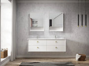 SATIN WHITE BOSTON 1500MM WALL HUNG DOUBLE BASIN VANITY FIL Kitchen Bathroom