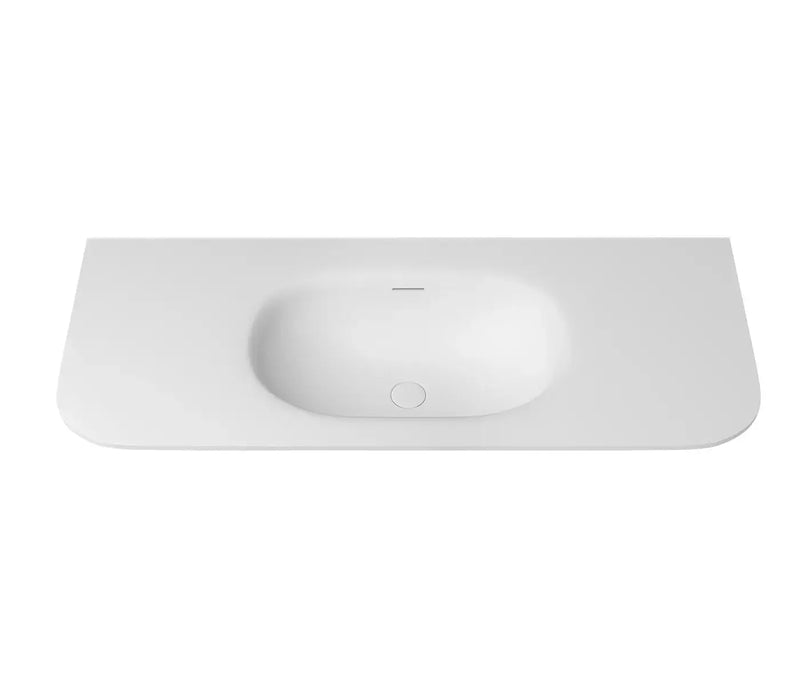 Chloe Silk Matte White Top with Basin Curve (750/900/1200/1500/1800mm)