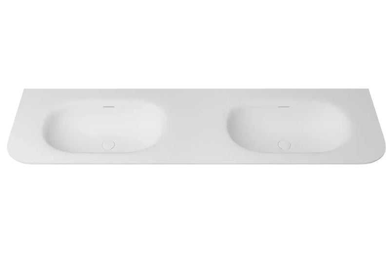 Chloe Silk Matte White Top with Basin Curve (750/900/1200/1500/1800mm)