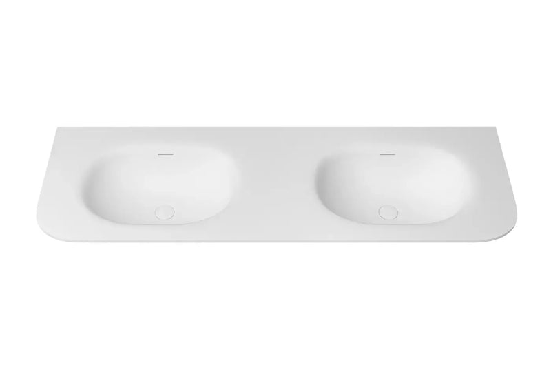 Chloe Silk Matte White Top with Basin Curve (750/900/1200/1500/1800mm)