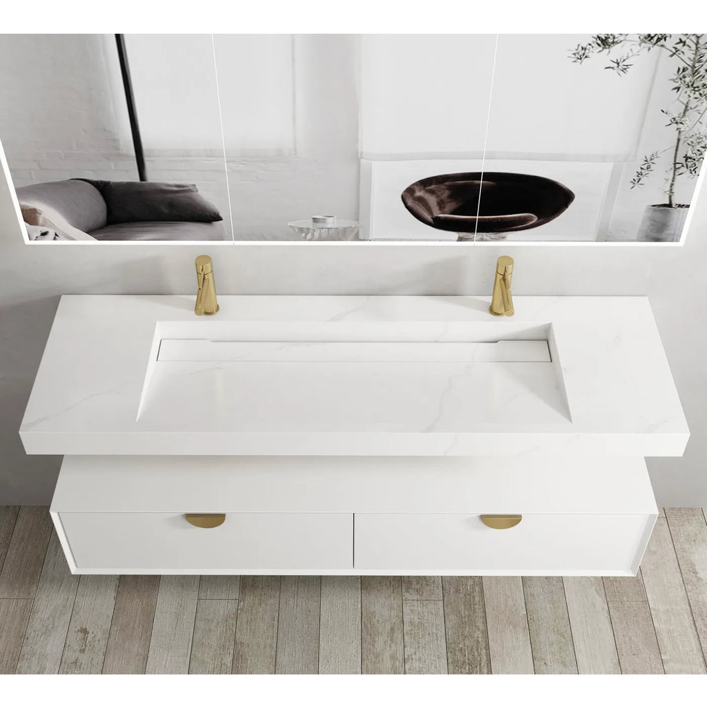 MOONLIGHT 1500X460X80MM SOLID SURFACE TOP WALL HUNG BASIN