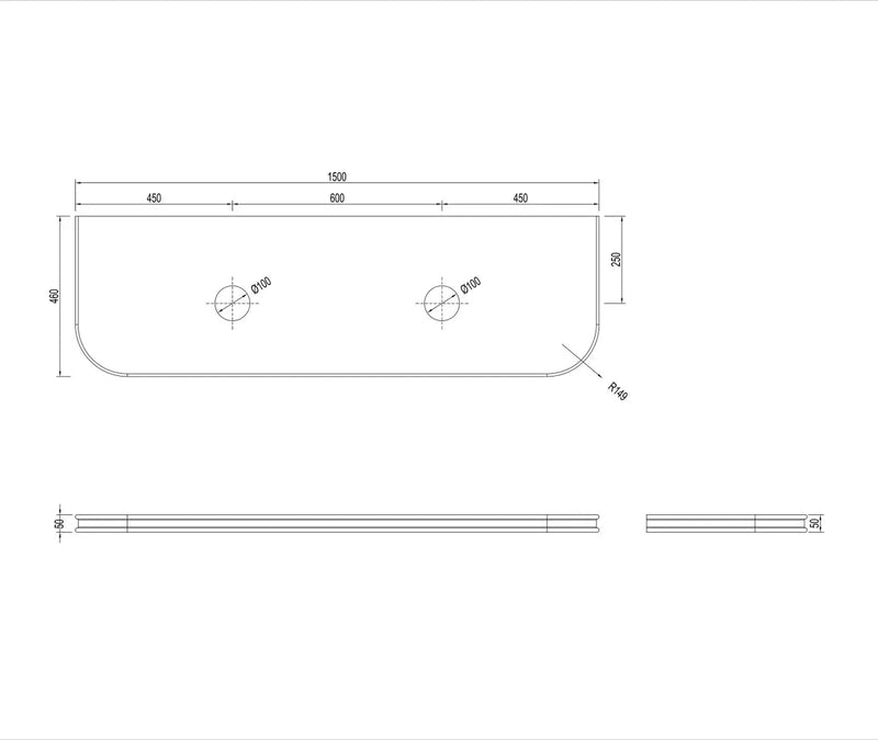 Bondi English Edge Sand Dune Top (600 mm/750mm/900mm/1200mm/1500mm/1800mm) - FIL Kitchen Bathroom