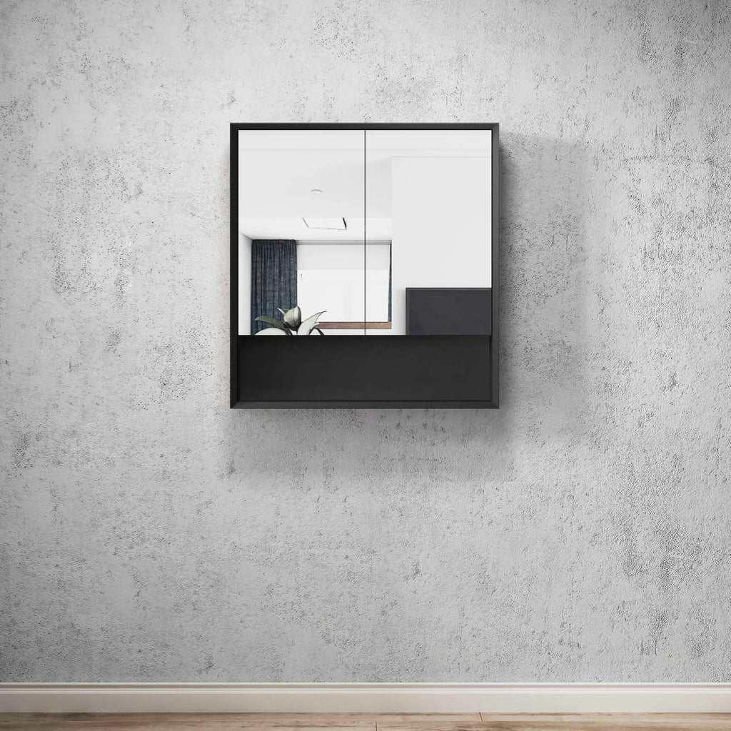 MARLO MATTE BLACK 750X800X150 SHAVING CABINET