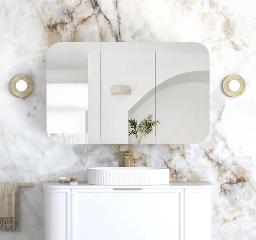 Newport 1200x750 White Shaving Cabinet - FIL Kitchen Bathroom