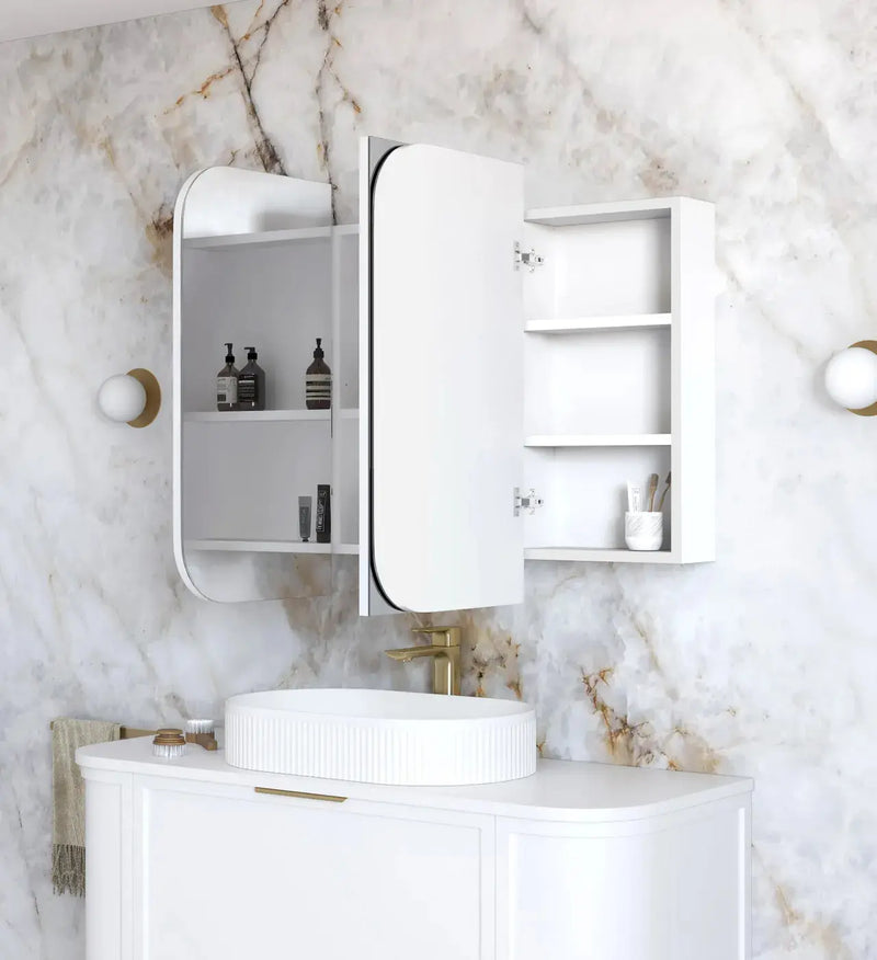 Newport 1200x750 White Shaving Cabinet - FIL Kitchen Bathroom