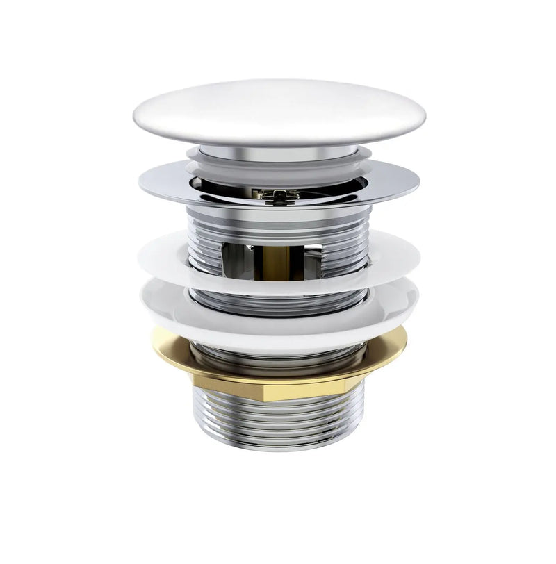 Otti Mushroom Bath Pull Out Popup Waste Overflow Matte White (M40MW-OF)