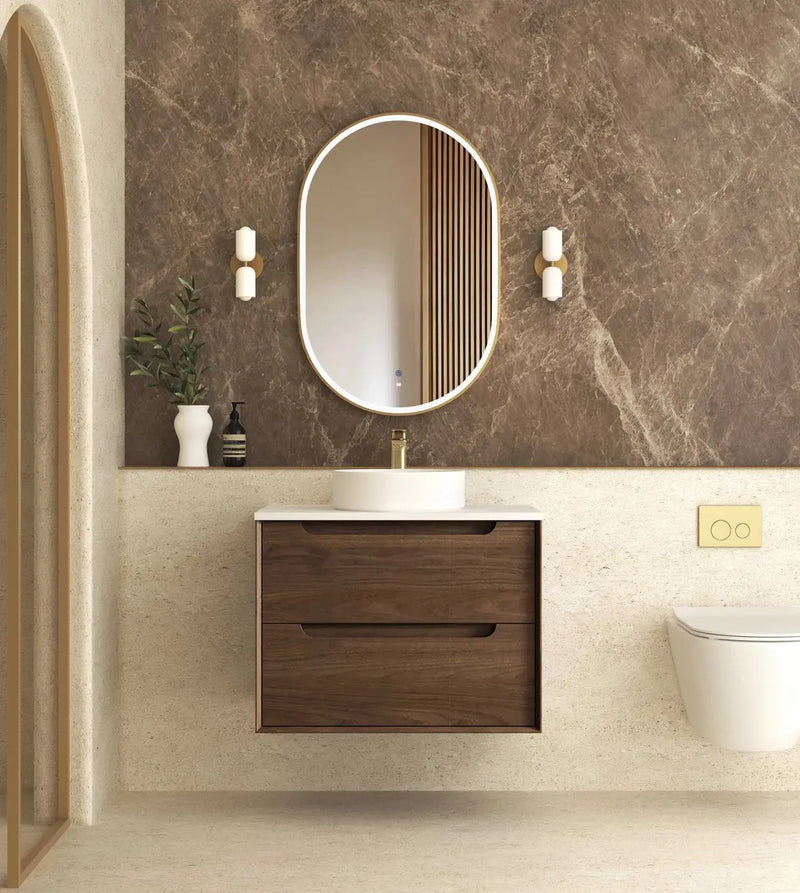 Byron 750mm Sable Walnut Wall Hung Vanity otti