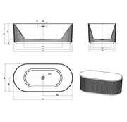 Attica Havana 1700 Fluted Bath with Overflow otti