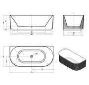 Attica Havana 1700 BTW Multi-fit Fluted Bath with Overflow otti