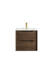 Byron 600mm Sable Walnut Wall Hung Vanity otti