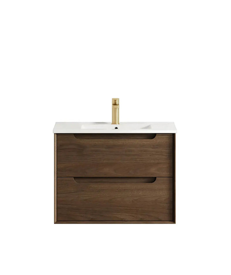 Byron 750mm Sable Walnut Wall Hung Vanity otti