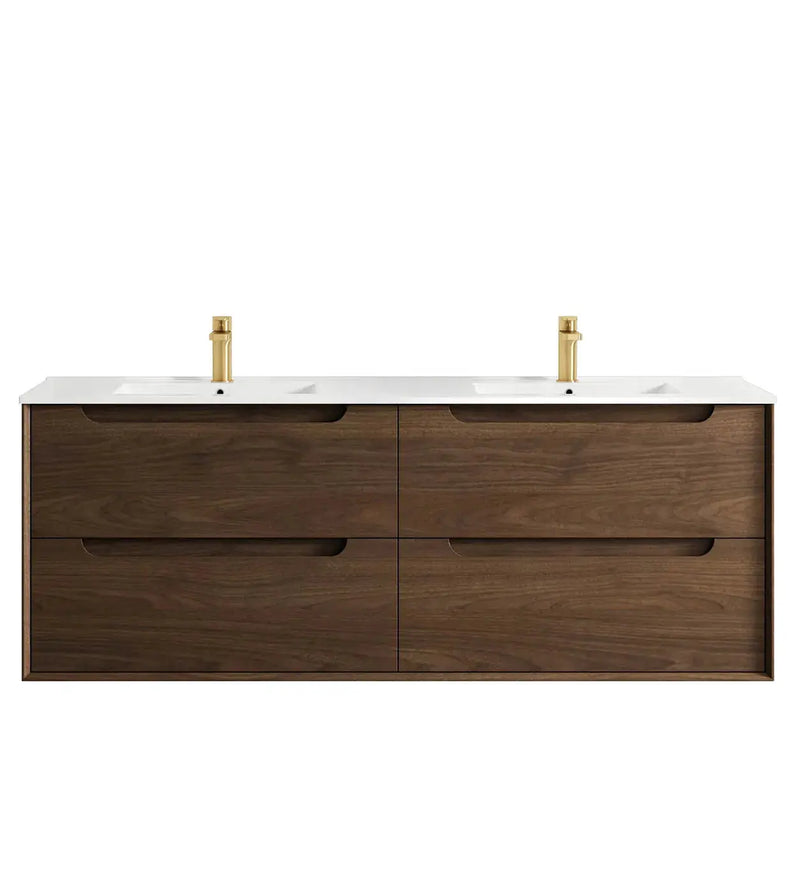 Byron 1500mm Sable Walnut Wall Hung Vanity otti